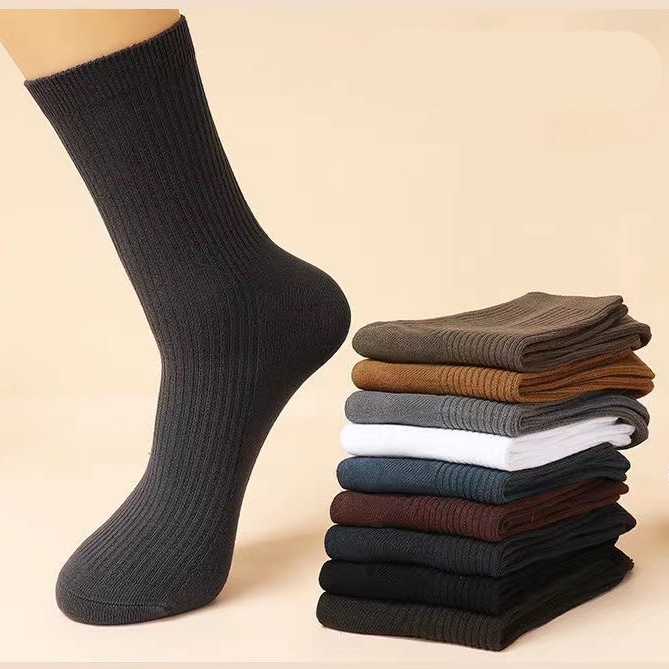 Combo 5 10 đôi Tất nam gân cao cổ khử mùi kháng khuẩn chống hôi chân