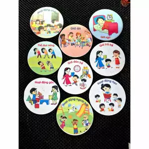 9 HÌNH NỈ HOẠT ĐỘNG 1 NGÀY CỦA BÉ size hình 10cm
