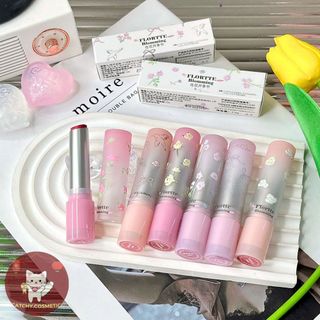 [FLORTTE] Son Dưỡng FLORTTE Dạng Thỏi Có Màu Vỏ Hoa Nhám Ombre Dưỡng Ẩm Mềm Mịn Blomming 2.4g