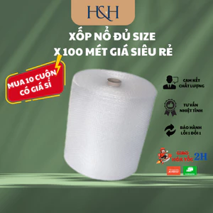 Xốp Bong Bóng Khí, Xốp Nổ Gói Hàng, Bọc Hàng đủ kích thước x dài 100m, đường kính ngang cuộn 60cm