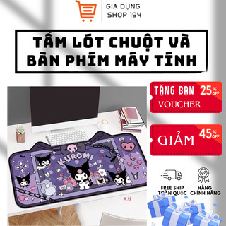 Tấm Lót Chuột Và Bàn Phím Máy Tính Chống Trơn Trượt Hoạ Tiết Hot Hit Kuromi