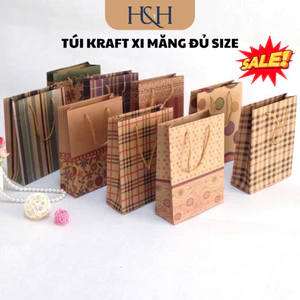 Túi Giấy Đựng Quà Kraft Có Quai Xách, Túi Quà Xi Măng, Túi Giấy Loại Cao Cấp - Tổng Kho Hải Hạnh