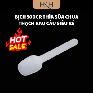 Bịch 500gr Thìa Muỗng Nhỏ Nhựa Trắng Dùng Ăn Sữa Chua, Bánh Flan, Kem, Rau Câu - Tổng Kho Hải Hạnh
