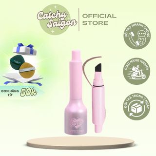 [VEECCI] Gel Kẻ Mày VEECCI 2in1 Kèm Cọ Ombre Hồng Ánh Bạc Hỗ Trợ Che Đường Chân Tóc, Lâu Trôi Tự Nhiên