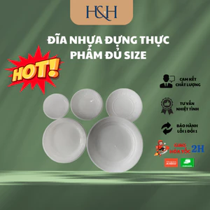 100 Đĩa Nhựa Dùng 1 Lần Size Lớn Nhỏ Các Loại 222, 46, 156, 183, 227 - Tổng Kho Hải Hạnh