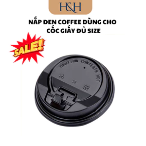 Set 50 Nắp D80, D90 Cốc Giấy 270ml, 400ml, 500ml, 650ml Nắp Đậy Ly Giấy Nắp Cầu Nắp Đen Cafe Nóng - Tổng Kho Hải Hạnh