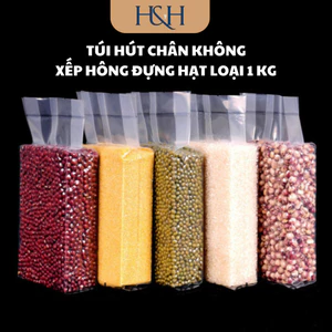 1KG Túi PA Xếp Hông Hút Chân Không Đựng Gạo, Các Loại Hạt - Tổng Kho Hải Hạnh
