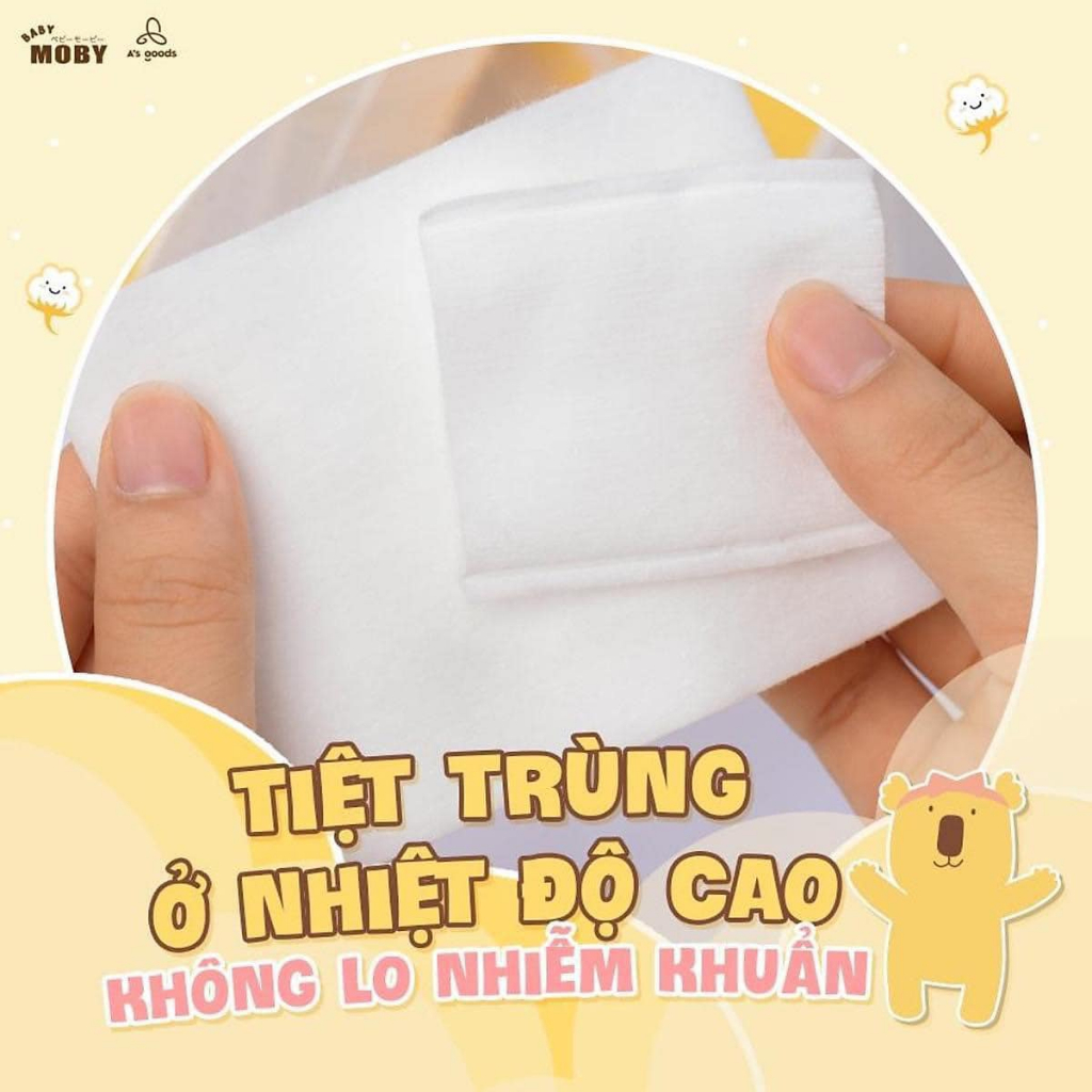 Ảnh Bông Miếng Moby Baby An toàn Làm Sạch Vệ Sinh Cho Bé Cỡ Lớn 3