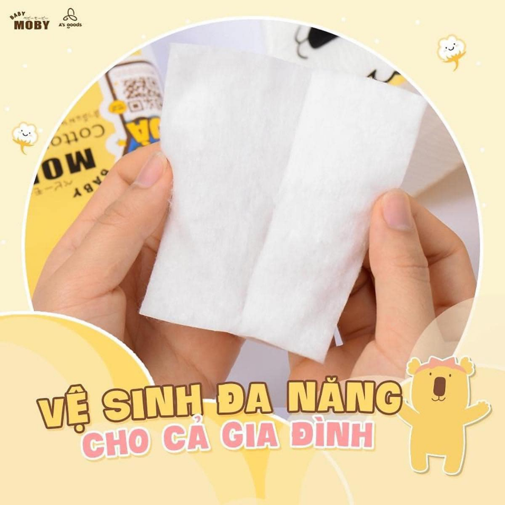 Ảnh Bông Miếng Moby Baby An toàn Làm Sạch Vệ Sinh Cho Bé Cỡ Lớn 2
