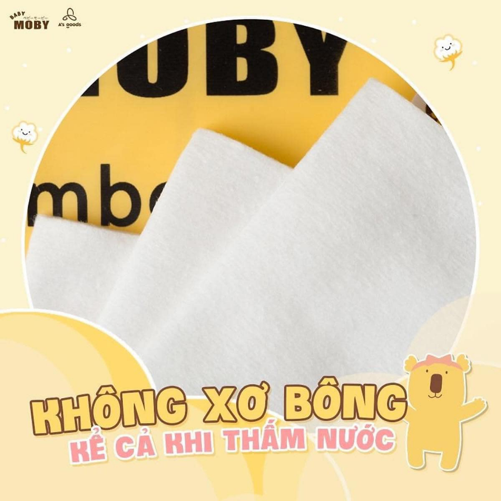 Ảnh Bông Miếng Moby Baby An toàn Làm Sạch Vệ Sinh Cho Bé Cỡ Lớn 1