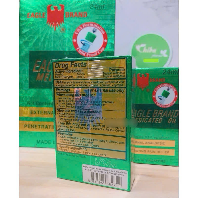 [Gía sỉ ] 1 lóc 12chai Dầu gió Mỹ 2 nắp 24ml xanh, trắng,vàng -HÀNG CHUẨN