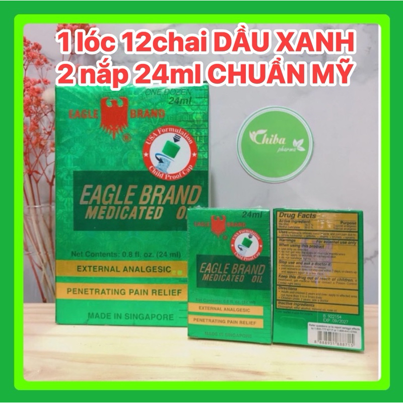 [Gía sỉ ] 1 lóc 12chai Dầu gió Mỹ 2 nắp 24ml xanh, trắng,vàng -HÀNG CHUẨN