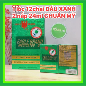 1 lóc 12chai Dầu gió Mỹ 2 nắp 24ml xanh, trắng,vàng -HÀNG CHUẨN