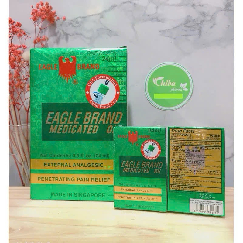 [Gía sỉ ] 1 lóc 12chai Dầu gió Mỹ 2 nắp 24ml xanh, trắng,vàng -HÀNG CHUẨN