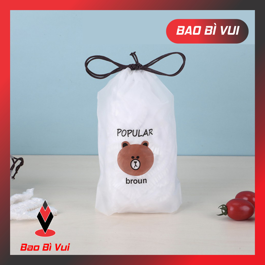 ( COMBO 5 BỊCH) Màng bọc thực phẩm túi gấu có chun bọc đồ ăn co giãn - BAO BÌ VUI