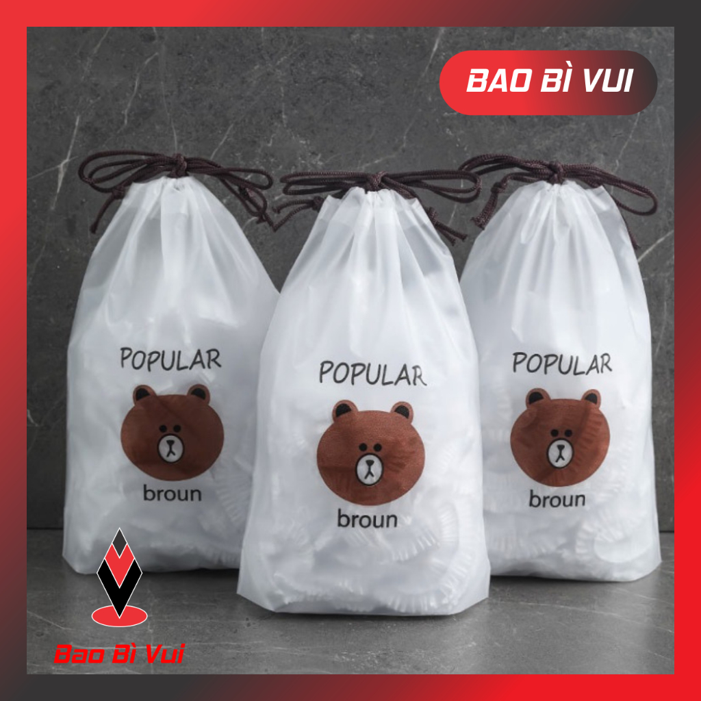 ( COMBO 5 BỊCH) Màng bọc thực phẩm túi gấu có chun bọc đồ ăn co giãn - BAO BÌ VUI
