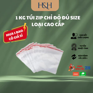 1KG Túi Zip Chỉ Đỏ Bền - Dai - Dày - Đẹp Đủ Size (Loại Dày) - Tổng Kho Hải Hạnh
