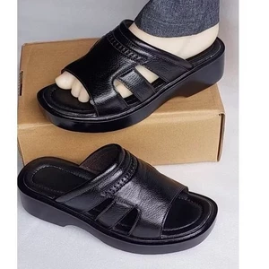 dép da bò trung tuổi đế cao 4p nhẹ chất da xịn mềm .
