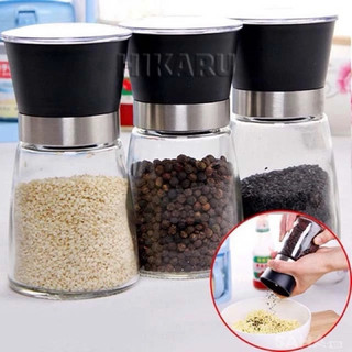 "Máy xay tiêu cầm tay inox cao cấp và lọ xay thủy tinh"