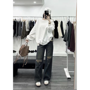 Áo nỉ Sweater form to rộng Nam Nữ hàng Quảng Châu