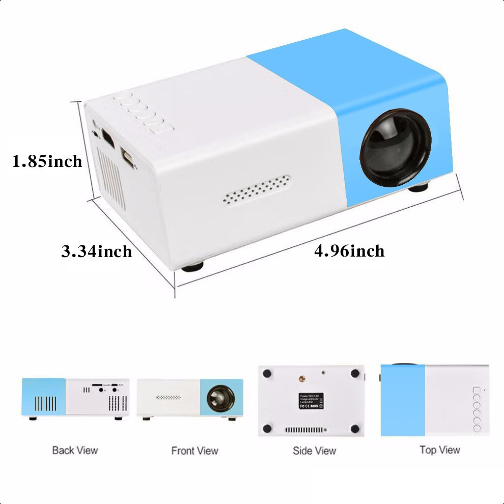 Máy chiếu mini YG300 dễ dàng kết nối với điện thoại di động, máy tính bảng, máy tính xách tay——DIY TOOL STORE