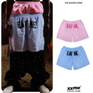 Quần Đùi Họa Tiết Kẻ Sọc ATE Shorts XXME - Màu Hồng/ Xanh Dương