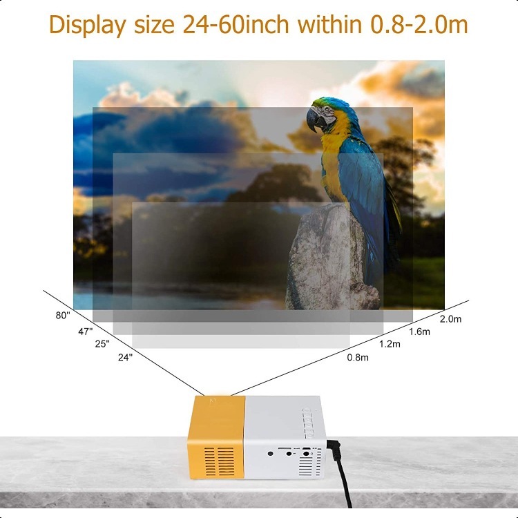 Máy chiếu mini YG300 dễ dàng kết nối với điện thoại di động, máy tính bảng, máy tính xách tay——DIY TOOL STORE