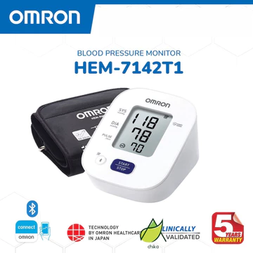[Bảo hành chính hãng 5 năm] Máy huyết áp bắp tay tự động OMRON HEM-7142T1 kết nối Bluetooth bộ nhớ lưu 14 lần đo - Chika