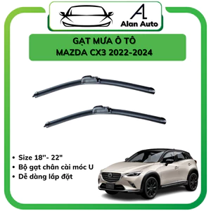 Gạt Mưa xe Mazda Cx3 2022, Gạt mưa Silicone theo xe. Bộ 2 cần gạt