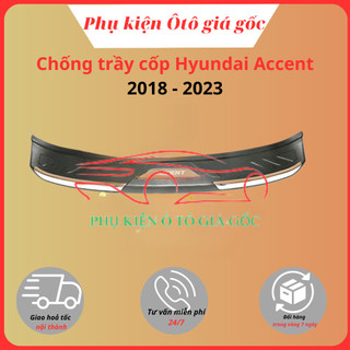 Ốp Chống trầy cốp ngoài xe Huyndai Accent 2018 - 2020, 2021 2022, 2023 nhựa đen 3D dày cao cấp