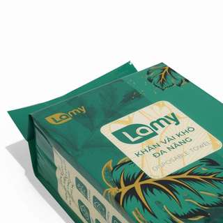 TẶNG MÓC TREO_Thùng 02 túi khăn vải rút khô đa năng Lamy túi 200 tờ không mùi