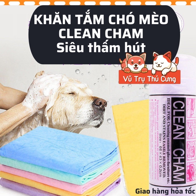 Khăn Tắm Cho Chó Mèo Siêu Thấm Hút Nước, Không Bám Lông