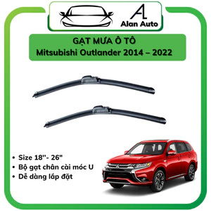Gạt Mưa xe Mitsubishi Outlander 2014-2024, Gạt mưa Silicone theo xe. Bộ 2 cần gạt