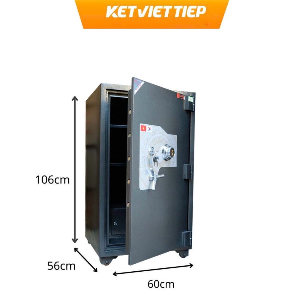 Két Sắt Ngân Hàng Nhà Nước Cỡ Lớn KCC220-KC Khóa Cơ Đổi Được Mã