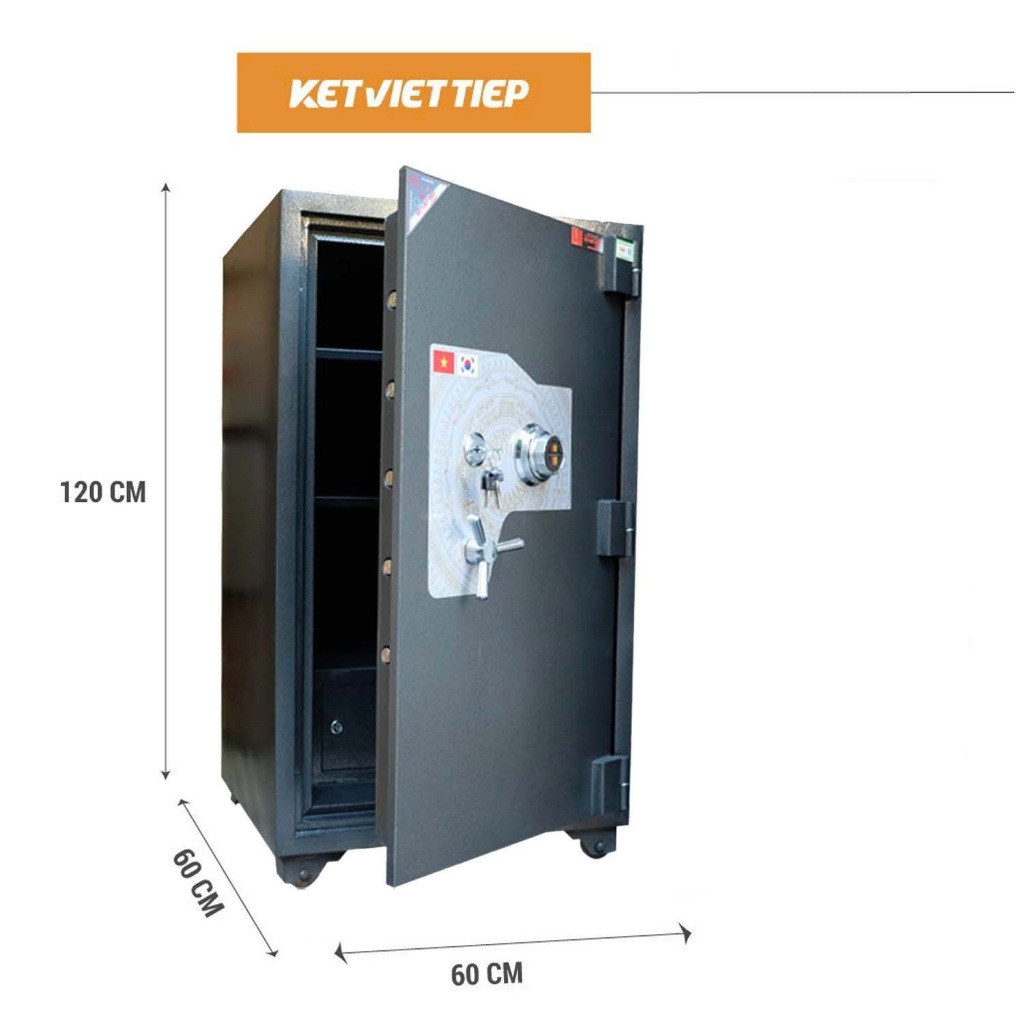 Két Sắt Ngân Hàng Nhà Nước Cỡ Lớn KCC220-KC Khóa Cơ Đổi Được Mã