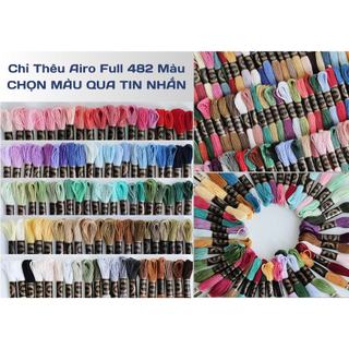 Set 10 Tép Chỉ Thêu Airo Chính Hãng Full 482 Màu, Chọn Màu Theo Mã Chỉ