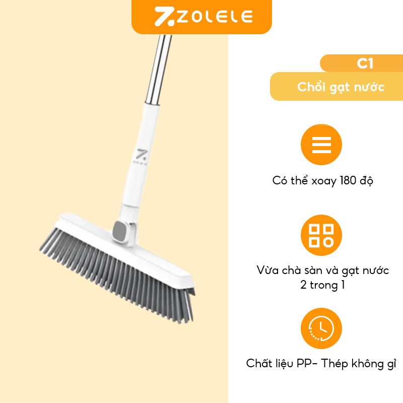 Ảnh Chổi chà sàn và gạt nước ZOLELE C1 2 trong 1 cây chà sàn nhà tắm gạt nước - Chính Hãng 2