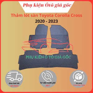 Thảm lót xe Toyota Corolla Cross 2020 - 2022, 2022, 2023, 2024 tổ ong CHỮ ĐỎ cao cấp