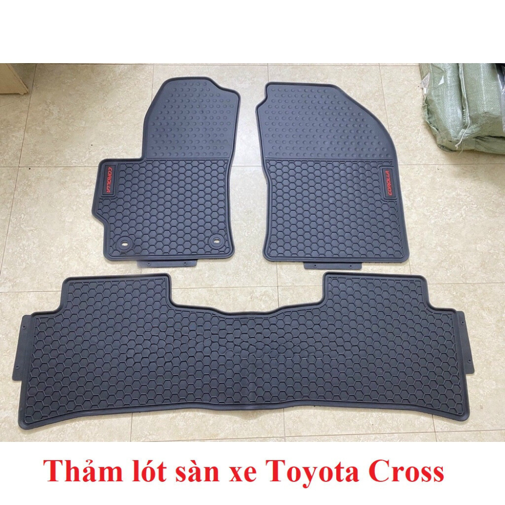 Thảm lót xe Toyota Corolla Cross 2020 - 2022, 2022, 2023, 2024 tổ ong CHỮ ĐỎ cao cấp