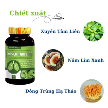 Viên Uống Thảo Mộc Xuyên Tâm Liên, Xuyên Tâm Liên Đông Trùng Hạ Thảo - Đông Y Hồng Tâm (Hộp 60 Viên, 600mg xuyên/nang))