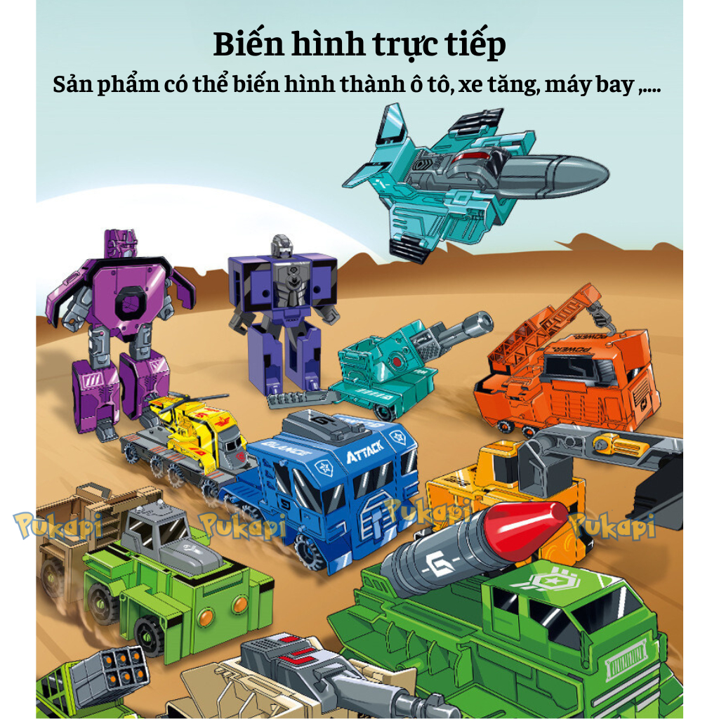 Robot Biến Hình Robot Chữ Số Lắp Ráp Từ Số 0-9 Size LỚN Phát Triển Tư Duy Đồ Chơi Bé Trai-Đồ Chơi Cho Bé PUKAPI