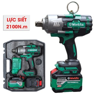 Máy Siết Bulong 2100Nm Workfix Siêu Khỏe, Đầu 3/4 15CELL Mở Vặn Ốc Xe Tải, Ô Tô