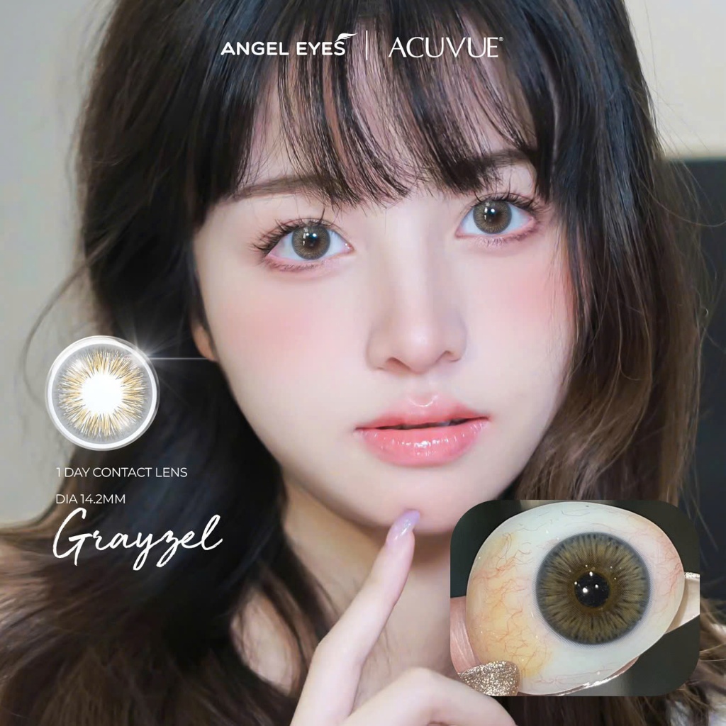 [0-9 Độ - Giá 1 Đôi] Lens 1 Ngày Acuvue Define Màu Nâu & Xám Rêu Tự ...