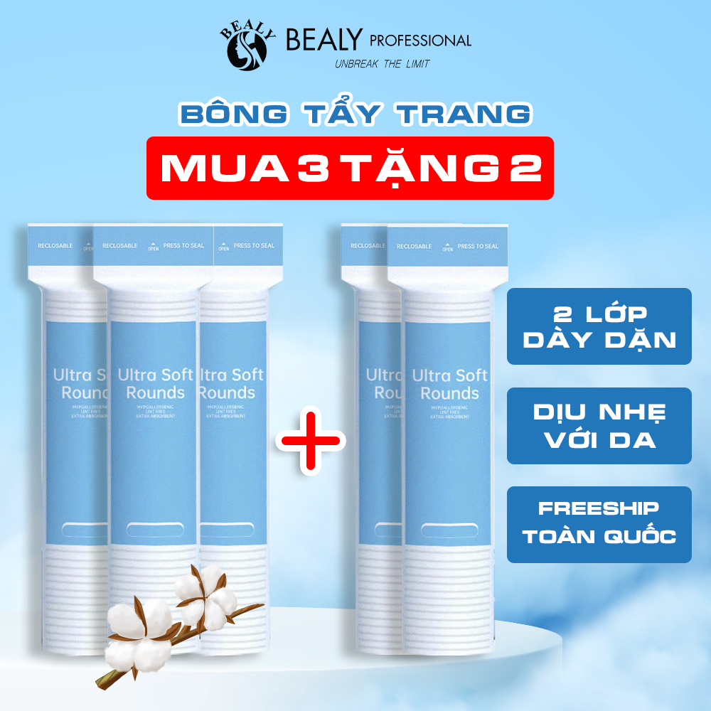 Ảnh Combo 5 gói - Bông Tẩy Trang Cao Cấp 100 miếng, Siêu mịn siêu rẻ 1