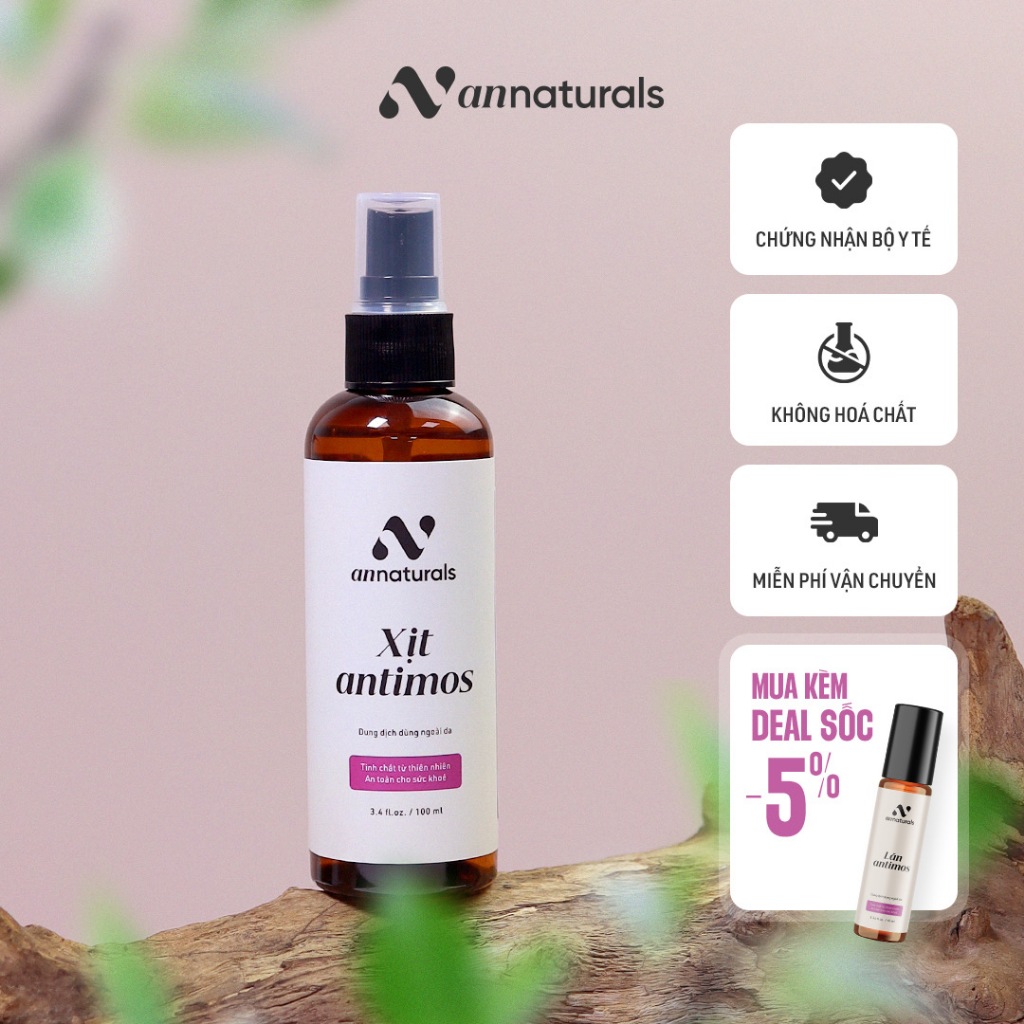 Xịt đuổi muỗi, đuổi côn trùng Antimos 100ml - Sử dụng được cho cả trẻ nhỏ và người lớn