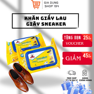 Khăn Giấy Lau Giày Sneaker Siêu Sạch Hộp 30 Tờ Siêu Hot Không Hoá Chất Làm Hại Da Tay, Vải Giày