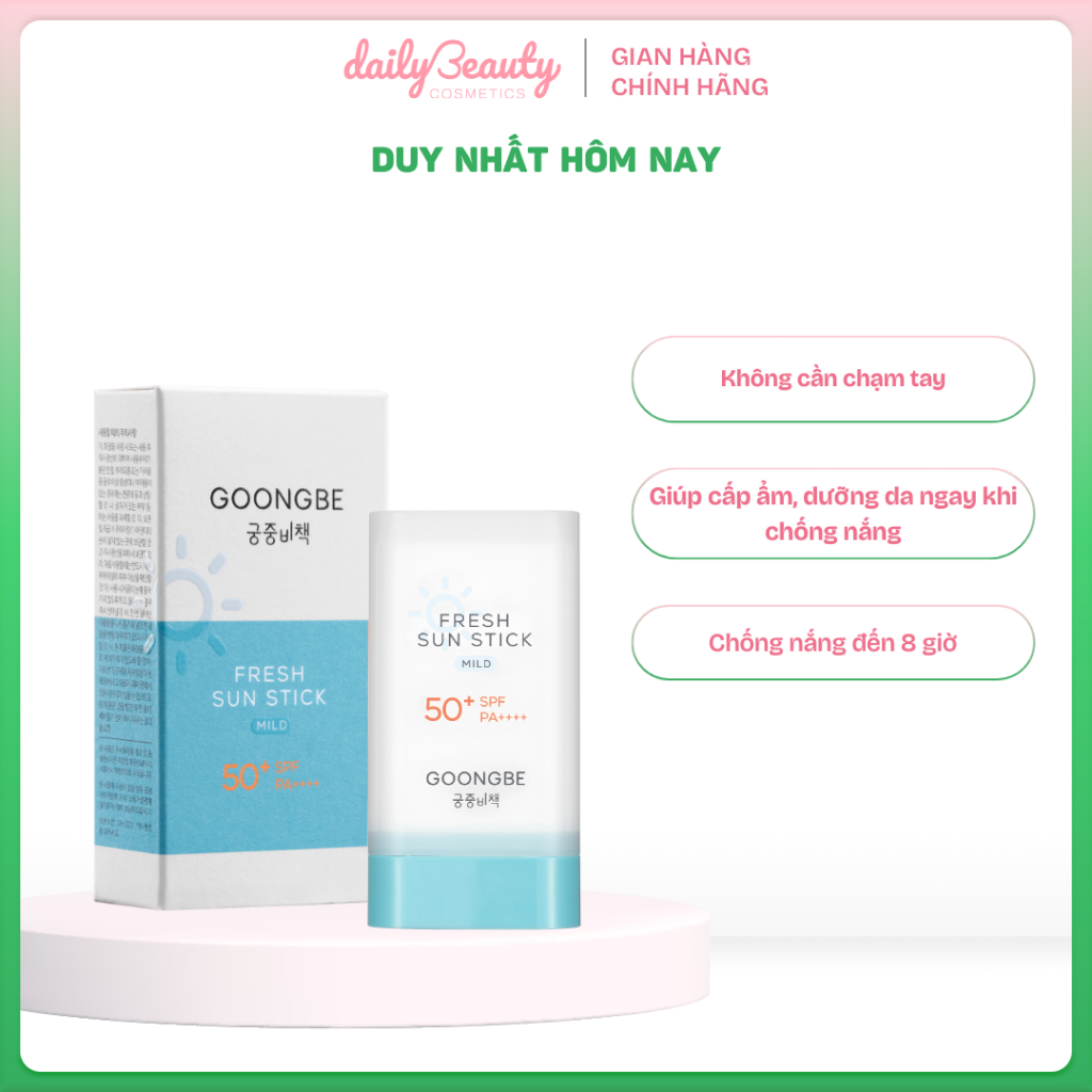 Ảnh Thỏi Chống Nắng Vật Lý Thuần Chay GOONGBE Fresh Sun Stick Dành Cho Da Nhạy Cảm SPF50+ PA+++ 23g 1