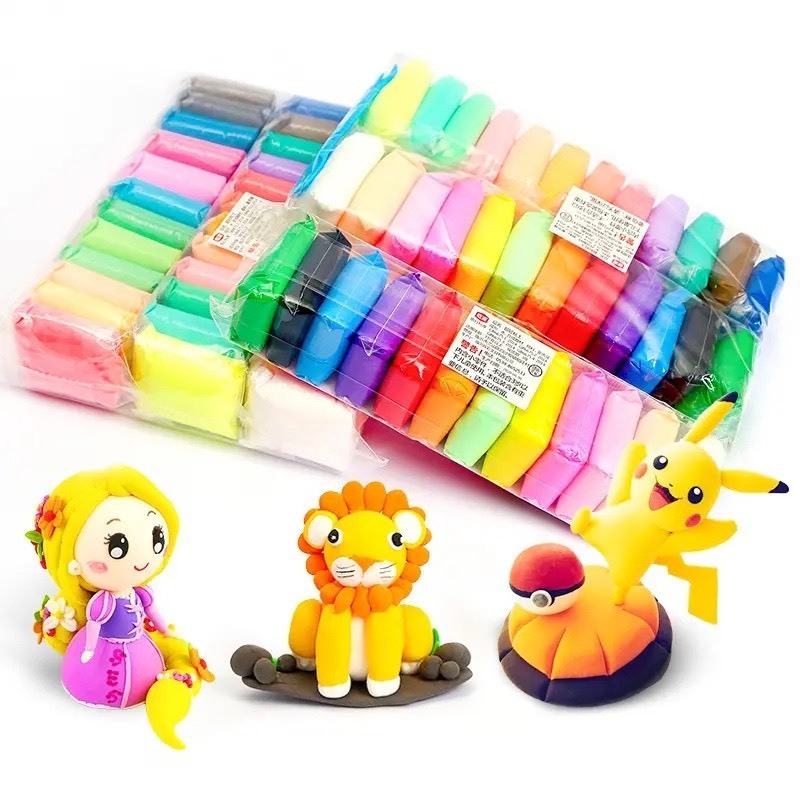 Đất Sét Tự Khô 12 24 36 Màu Đất Nặn Tự Khô An Toàn Nặn Hình Cao Cấp Siêu Nhẹ Cho Bé Trang rí - PUPU HOUSE