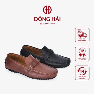 Giày Mọi Nam Đông Hải Da Mềm Vân Trơn - G0353