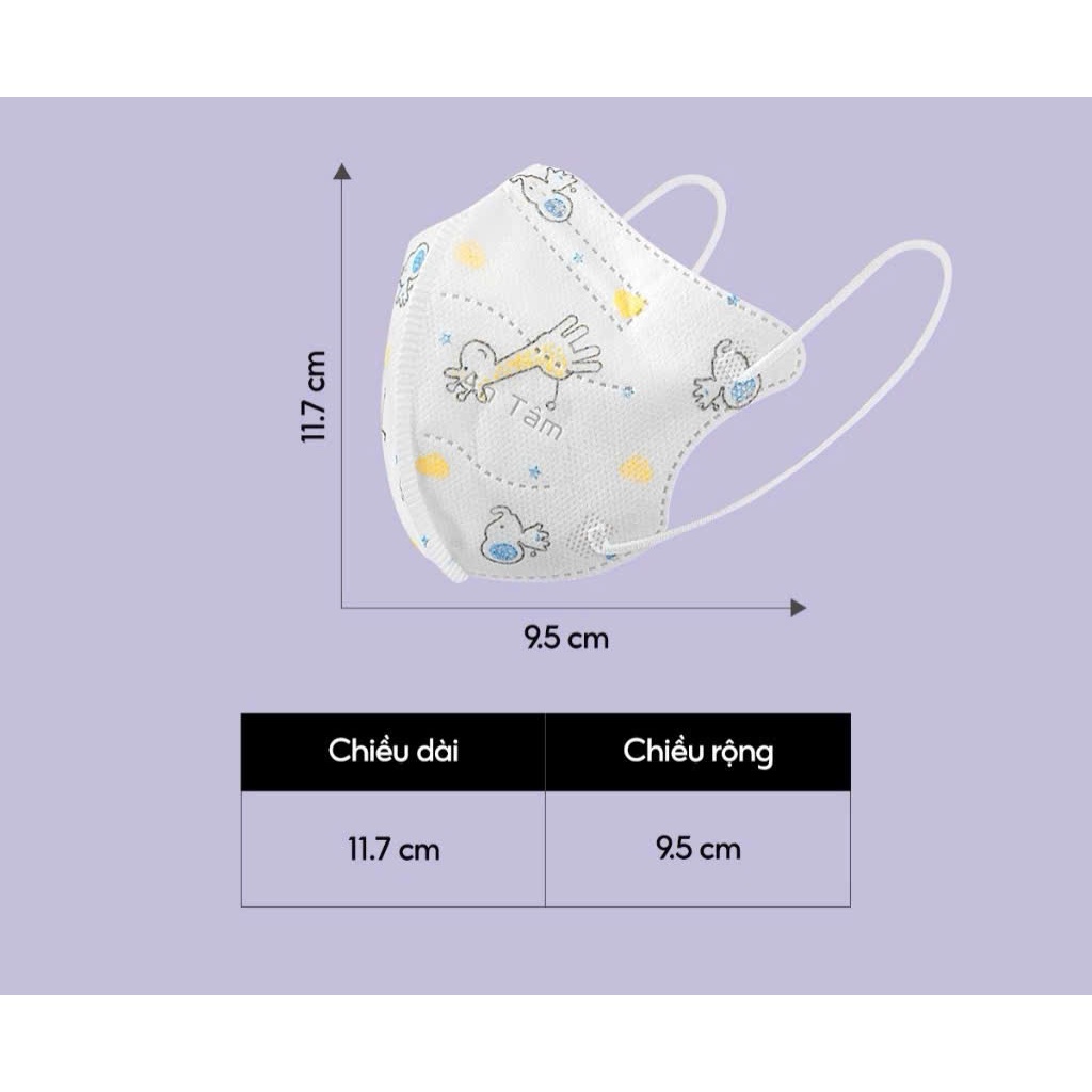 Thùng 200 cái [ TẶNG thêm 10 cái] Khẩu trang y tế kháng khuẩn 6D cho bé Chính Hãng AN TÂM